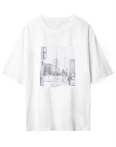 Lala Berlin - Berlin Cotton Photo Print T-Shirt - White